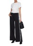 Figure View - Click To Enlarge - T BY ALEXANDER WANG - Logo stripe outseam wide leg track pants