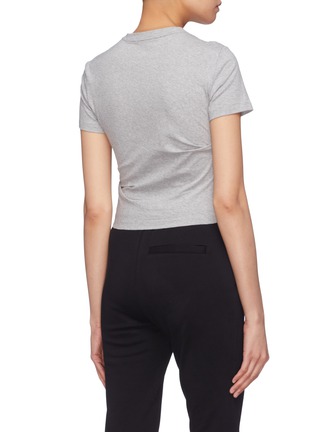 Back View - Click To Enlarge - T BY ALEXANDER WANG - Twist shoulder cropped T-shirt