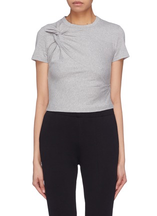 Main View - Click To Enlarge - T BY ALEXANDER WANG - Twist shoulder cropped T-shirt