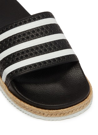 Detail View - Click To Enlarge - ADIDAS - 'Adilette Bold' 3-Stripes espadrille slide sandals