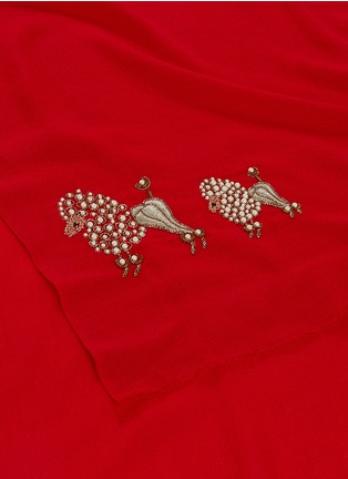 Detail View - Click To Enlarge - JANAVI - 'Mama Baby Poodles' embellished cashmere scarf