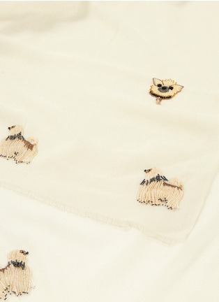 Detail View - Click To Enlarge - JANAVI - 'Dogs' embellished cashmere scarf