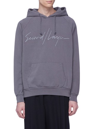 Main View - Click To Enlarge - SECOND/LAYER - Logo embroidered hoodie