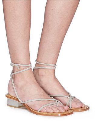 Figure View - Click To Enlarge - LOQ - 'Ara' ankle tie leather strappy sandals