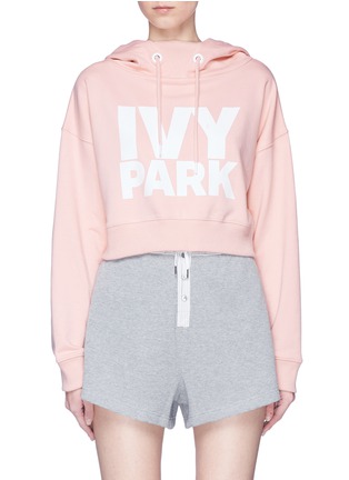 Main View - Click To Enlarge - IVY PARK - Logo print cropped hoodie