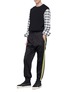 Figure View - Click To Enlarge - SONG FOR THE MUTE - Stripe outseam satin jogging pants