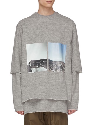 Main View - Click To Enlarge - SONG FOR THE MUTE - 'Landfill' photographic print layered sweatshirt