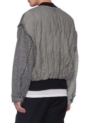 Back View - Click To Enlarge - SONG FOR THE MUTE - Rope chain check plaid patchwork bomber jacket