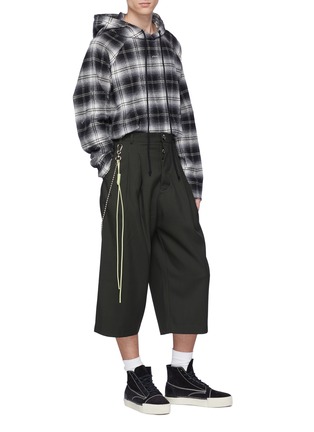 Figure View - Click To Enlarge - SONG FOR THE MUTE - Rope chain cropped wool gabardine pants