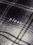  - SONG FOR THE MUTE - 'Plant.' slogan embroidered cotton-silk tartan plaid herringbone hoodie