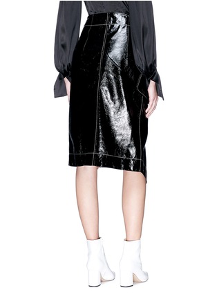 Back View - Click To Enlarge - PETAR PETROV - 'Ruth' asymmetric patent leather wrap skirt