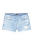 Main View - Click To Enlarge - 3X1 - 'W4 Stripped Shelter' Raw cuff distressed denim shorts