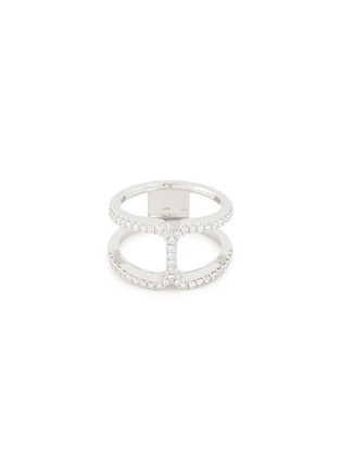 Main View - Click To Enlarge - LC COLLECTION JEWELLERY - Art Deco' diamond 18k white gold cutout ring