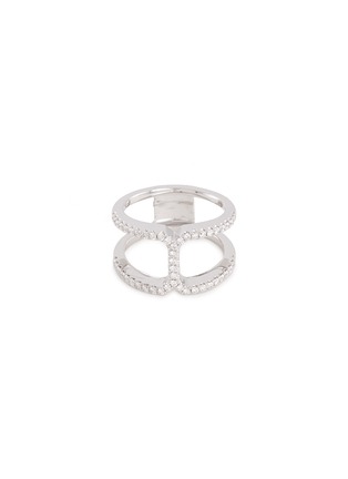 Main View - Click To Enlarge - LC COLLECTION JEWELLERY - Diamond 18k white gold cutout ring