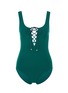 Main View - Click To Enlarge - STELLA MCCARTNEY - 'Botanical Green' lace-up one-piece swimsuit