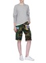 Detail View - Click To Enlarge - ATELIER & REPAIRS - Patchwork unisex cargo shorts
