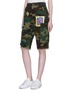 Front View - Click To Enlarge - ATELIER & REPAIRS - Patchwork unisex cargo shorts