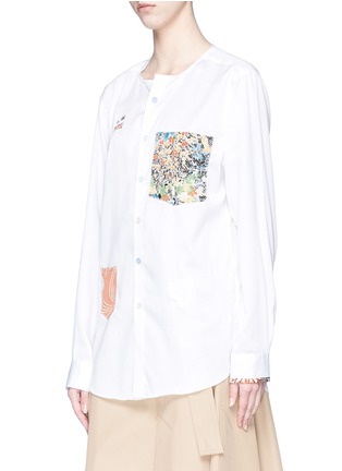 Front View - Click To Enlarge - ATELIER & REPAIRS - Graphic patch unisex twill shirt