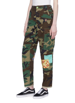 Front View - Click To Enlarge - ATELIER & REPAIRS - 'Camo Cargos on LSD' patchwork camouflage cargo pants