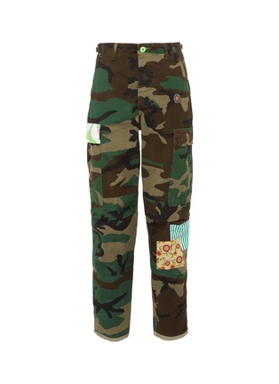 Main View - Click To Enlarge - ATELIER & REPAIRS - 'Camo Cargos on LSD' patchwork camouflage cargo pants