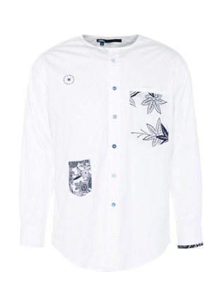 Main View - Click To Enlarge - ATELIER & REPAIRS - Boro patch pocket unisex cotton shirt