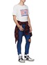 Figure View - Click To Enlarge - AMIRI - Foil denim ripped skinny jeans