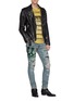 Figure View - Click To Enlarge - AMIRI - Snake appliqué paint splatter ripped skinny jeans