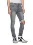 Front View - Click To Enlarge - AMIRI - Ripped glitter jeans