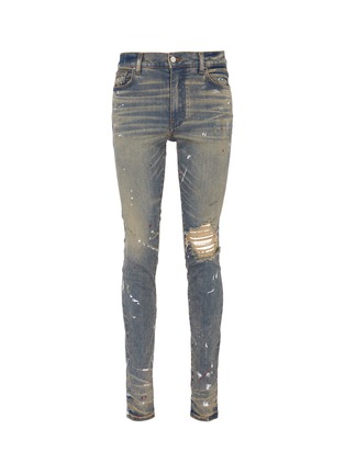 Main View - Click To Enlarge - AMIRI - 'Artist' paint splatter ripped skinny jeans