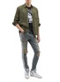 Figure View - Click To Enlarge - AMIRI - 'Track' glitter stripe outseam ripped skinny jeans