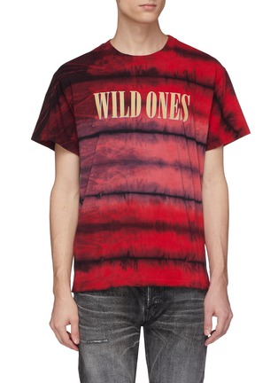 Main View - Click To Enlarge - AMIRI - 'Wild Ones' slogan print tie-dye T-shirt