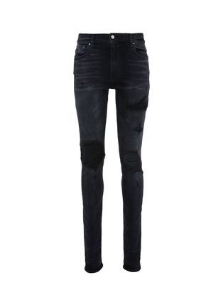 Main View - Click To Enlarge - AMIRI - 'MX1' denim patch ripped jeans