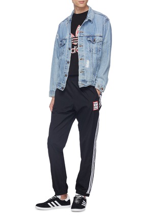 Figure View - Click To Enlarge - ADIDAS X HAVE A GOOD TIME - Reversible 3-Stripes outseam logo embroidered track pants