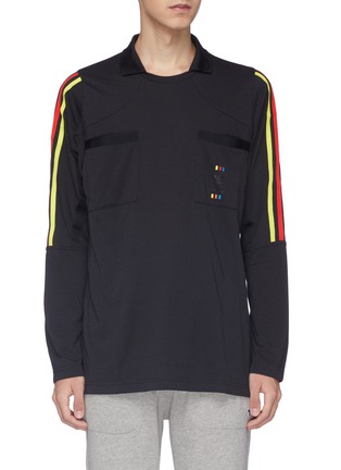Main View - Click To Enlarge - ADIDAS X OYSTER HOLDINGS - '48 Hour' chest pocket 3-Stripes long sleeve T-shirt