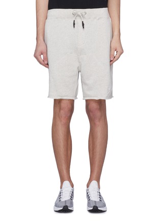 Main View - Click To Enlarge - THE UPSIDE - 'OM' raw cuff sweat shorts