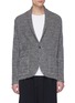 Main View - Click To Enlarge - ATTACHMENT - Shawl lapel check plaid brushed cardigan