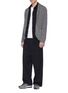 Figure View - Click To Enlarge - ATTACHMENT - Shawl lapel check plaid brushed cardigan