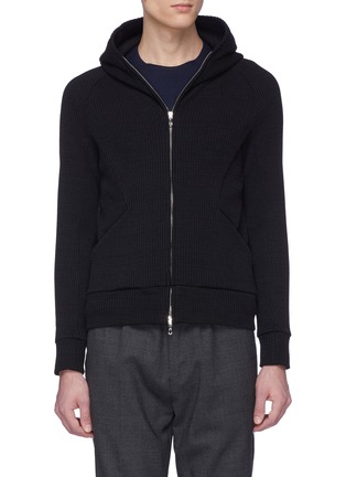 Main View - Click To Enlarge - ATTACHMENT - Waffle knit zip hoodie