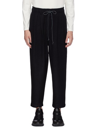 Main View - Click To Enlarge - ATTACHMENT - Pleated wool-cashmere melton jogging pants