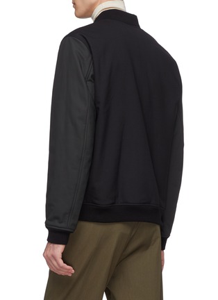 Back View - Click To Enlarge - THEORY - 'Brenton' leather sleeve padded wool twill bomber jacket