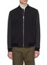 Main View - Click To Enlarge - THEORY - 'Brenton' leather sleeve padded wool twill bomber jacket