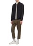 Figure View - Click To Enlarge - THEORY - 'Brenton' leather sleeve padded wool twill bomber jacket