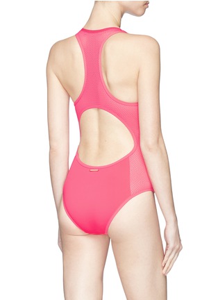 Back View - Click To Enlarge - STELLA MCCARTNEY - Mesh panel neoprene one-piece swimsuit