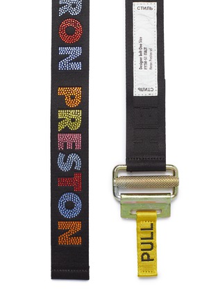 Detail View - Click To Enlarge - HERON PRESTON - Strass logo buckled belt