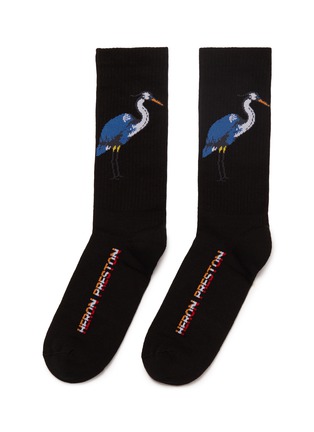 Main View - Click To Enlarge - HERON PRESTON - Heron logo intarsia socks