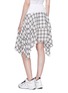 Back View - Click To Enlarge - OPENING CEREMONY - Contrast waist tartan plaid ruffle drape skirt
