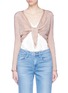 Main View - Click To Enlarge - TOPSHOP - Tie front metallic cropped top