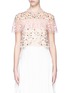 Main View - Click To Enlarge - NEEDLE & THREAD - Floral embellished ruffle tulle cropped top