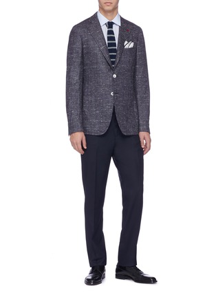 Figure View - Click To Enlarge - ISAIA - 'Cortina' mélange silk blend blazer