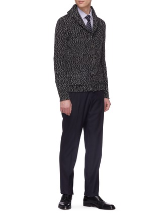 Figure View - Click To Enlarge - ISAIA - Marled alpaca blend cardigan